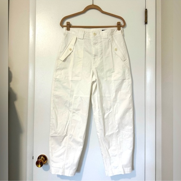 Banana Republic The Barrel Pant Utility Cream Womens 6 New - Picture 2 of 9